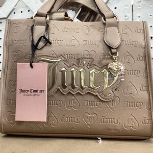 Juicy Couture Logo Crossbody Purse, Color Bare Beige, Size Small NWT